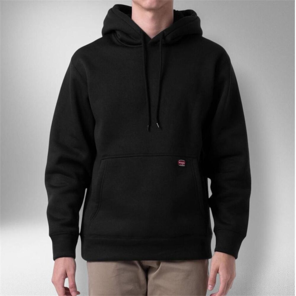 Wrangler Workwear Black Fleece Pullover Hoodie – Size M (38–40)